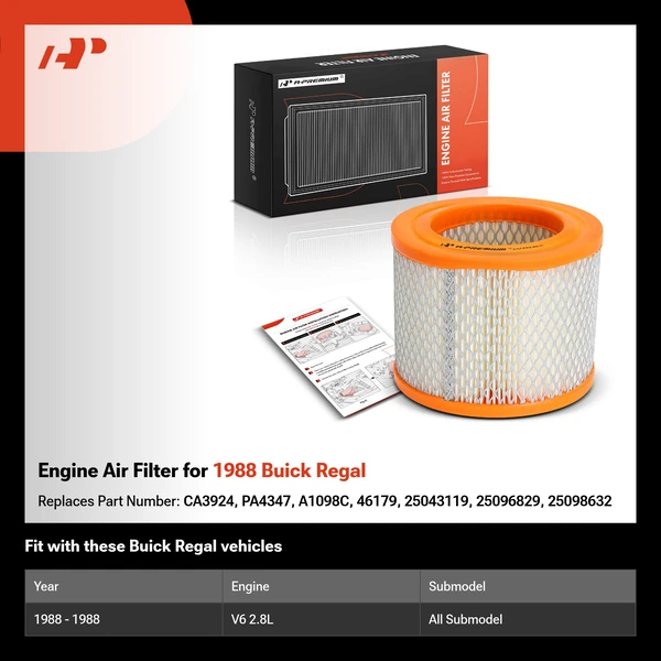 Engine Air Filter for 1988 Buick Regal