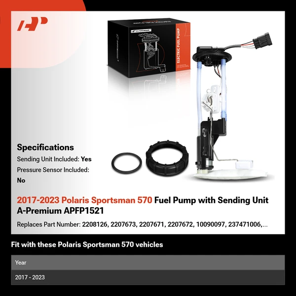 2017-2023 Polaris Sportsman 570 Fuel Pump with Sending Unit A-Premium APFP1521