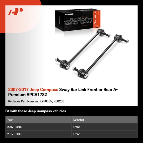 2007-2017 Jeep Compass Sway Bar Link Front or Rear A-Premium APCA1782