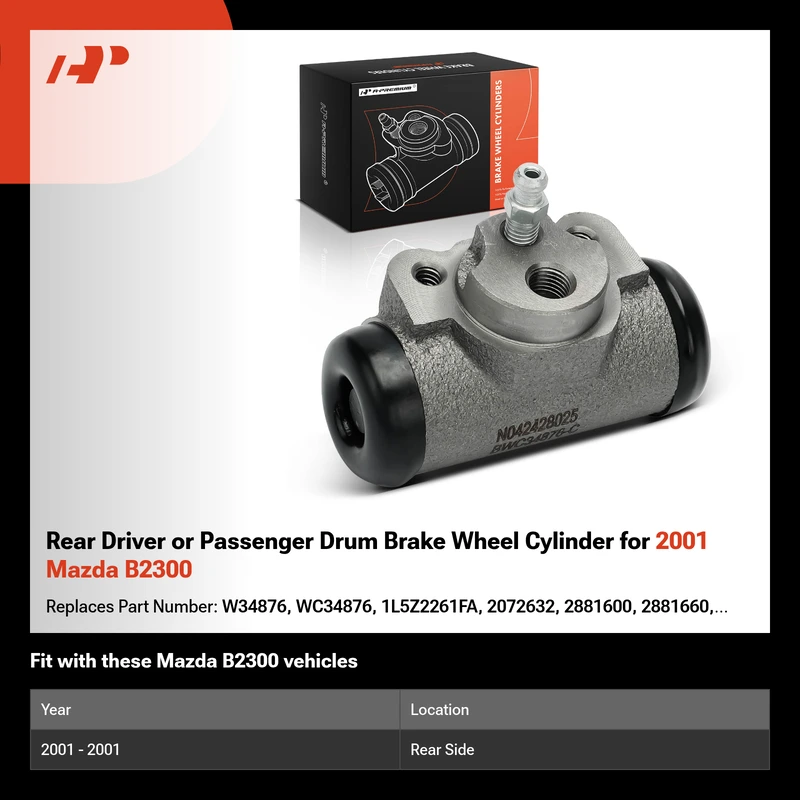 Rear Driver or Passenger Drum Brake Wheel Cylinder for 2001 Mazda B2300