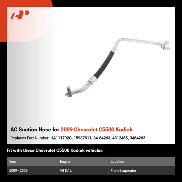AC Suction Hose for 2009 Chevrolet C5500 Kodiak