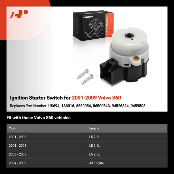 Ignition Starter Switch for 2001-2009 Volvo S60