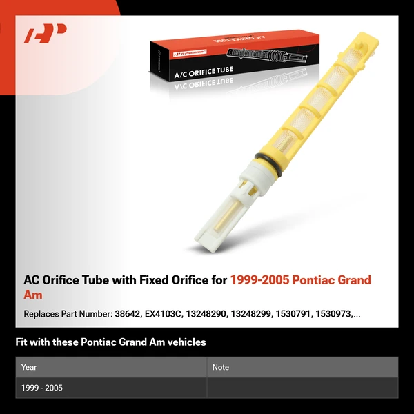 AC Orifice Tube with Fixed Orifice for 1999-2005 Pontiac Grand Am