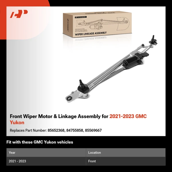 Front Wiper Motor & Linkage Assembly for 2021-2023 GMC Yukon