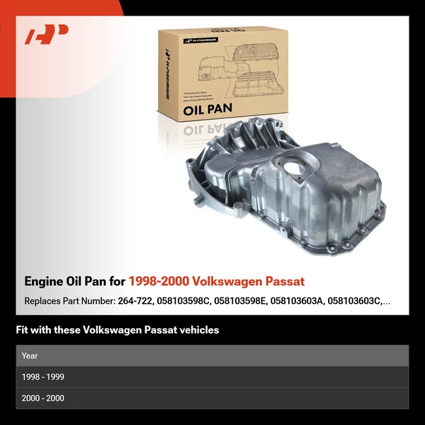 Engine Oil Pan for 1998-2000 Volkswagen Passat