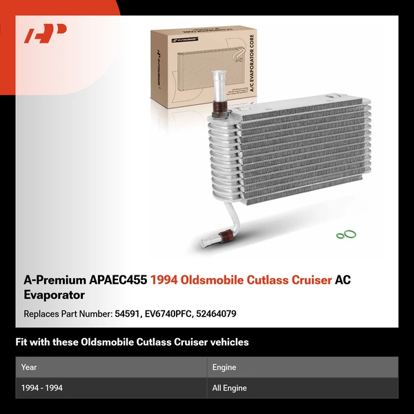 A-Premium APAEC455 1994 Oldsmobile Cutlass Cruiser AC Evaporator