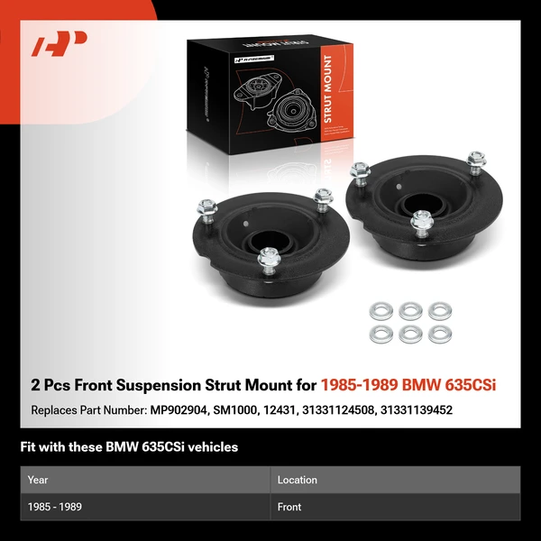 2 Pcs Front Suspension Strut Mount for 1985-1989 BMW 635CSi