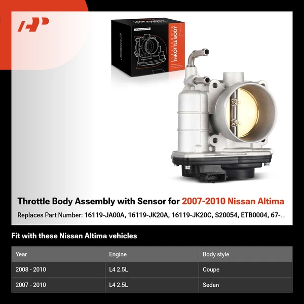 Throttle Body Assembly with Sensor for 2007-2010 Nissan Altima