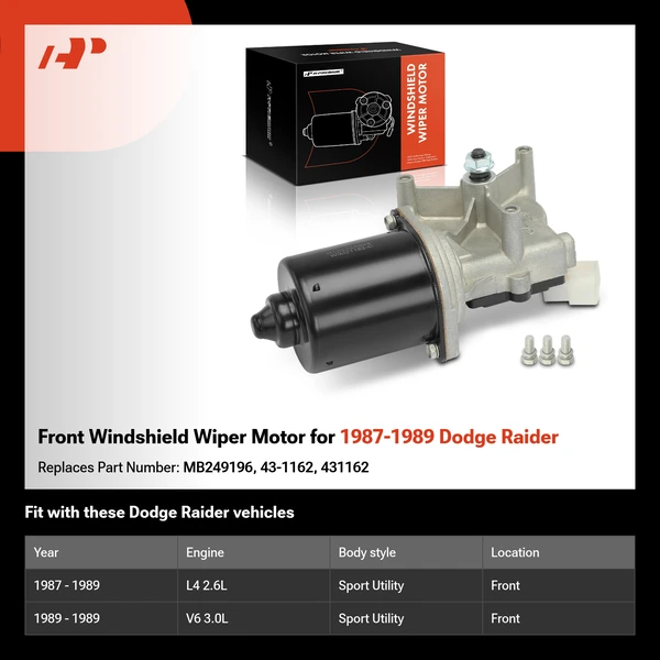 Front Windshield Wiper Motor for 1987-1989 Dodge Raider