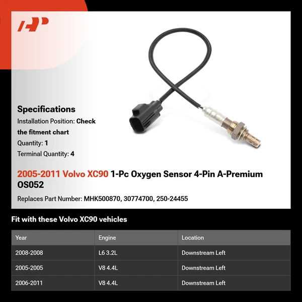 2005-2011 Volvo XC90 1-Pc Oxygen Sensor 4-Pin A-Premium OS052