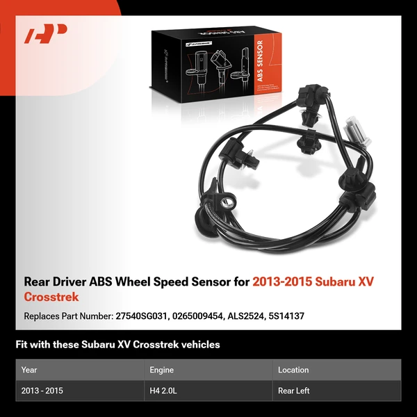 Rear Driver ABS Wheel Speed Sensor for 2013-2015 Subaru XV Crosstrek