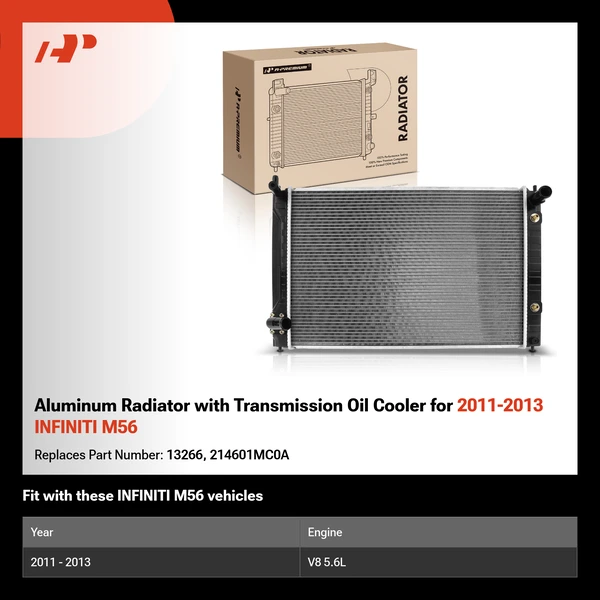 Aluminum Radiator with Transmission Oil Cooler for 2011-2013 INFINITI M56