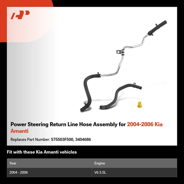 Power Steering Return Line Hose Assembly for 2004-2006 Kia Amanti