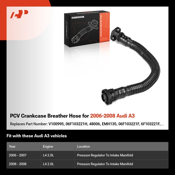 PCV Crankcase Breather Hose for 2006-2008 Audi A3