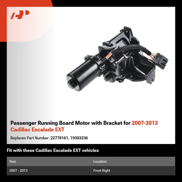 Passenger Running Board Motor with Bracket for 2007-2013 Cadillac Escalade EXT