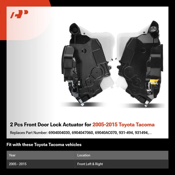 2 Pcs Front Door Lock Actuator for 2005-2015 Toyota Tacoma
