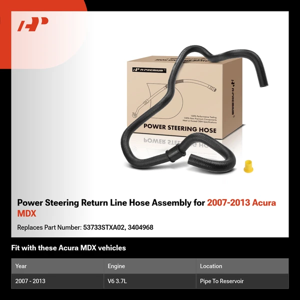 Power Steering Return Line Hose Assembly for 2007-2013 Acura MDX