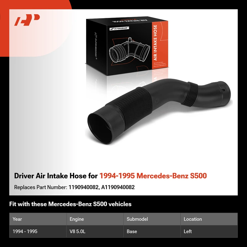 Driver Air Intake Hose for 1994-1995 Mercedes-Benz S500