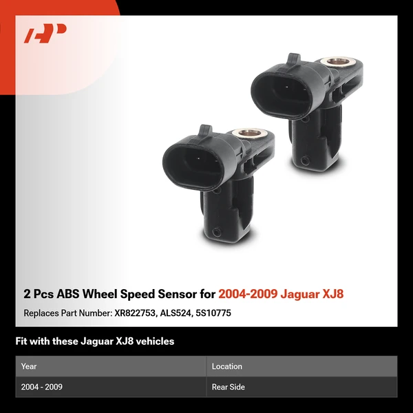 2 Pcs ABS Wheel Speed Sensor for 2004-2009 Jaguar XJ8