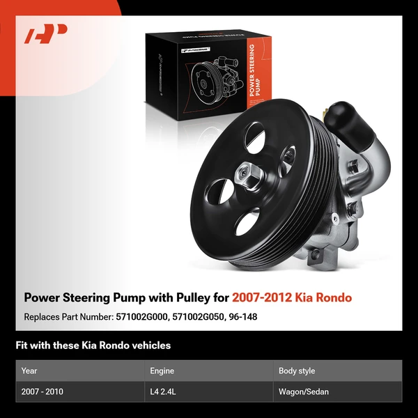 Power Steering Pump with Pulley for 2007-2012 Kia Rondo