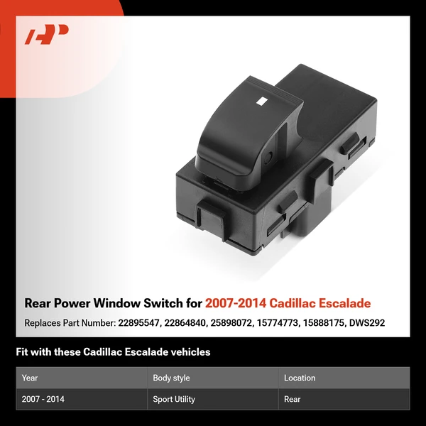 Rear Power Window Switch for 2007-2014 Cadillac Escalade