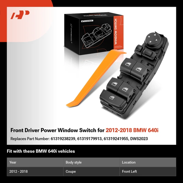 Front Driver Power Window Switch for 2012-2018 BMW 640i