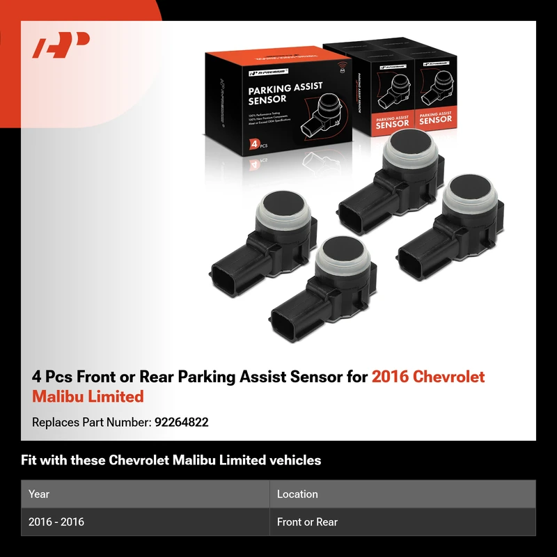 4 Pcs Front or Rear Parking Assist Sensor for 2016 Chevrolet Malibu Limited