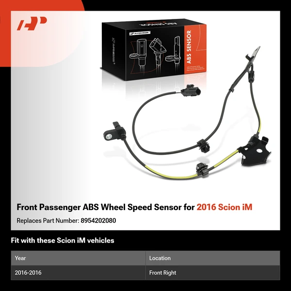 Front Passenger ABS Wheel Speed Sensor for 2016 Scion iM