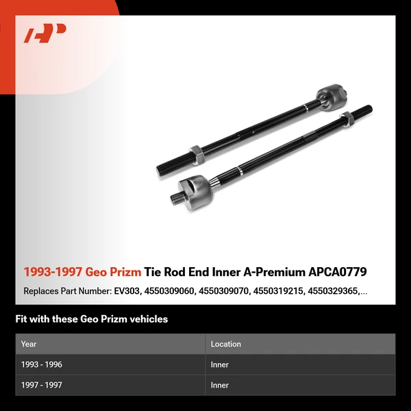 1993-1997 Geo Prizm Tie Rod End Inner A-Premium APCA0779
