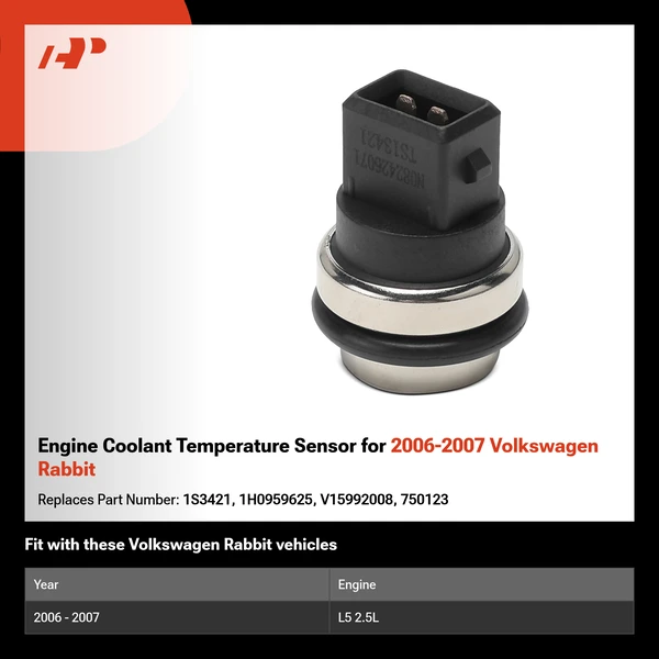 Engine Coolant Temperature Sensor for 2006-2007 Volkswagen Rabbit