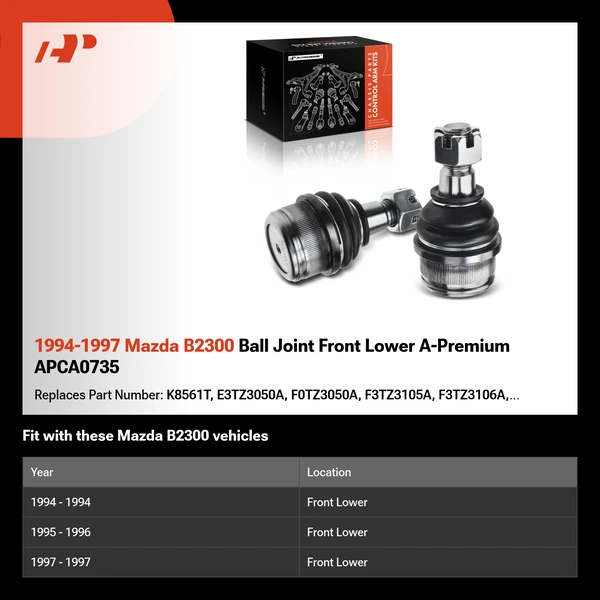 1994-1997 Mazda B2300 Ball Joint Front Lower A-Premium APCA0735