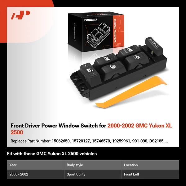 Front Driver Power Window Switch for 2000-2002 GMC Yukon XL 2500