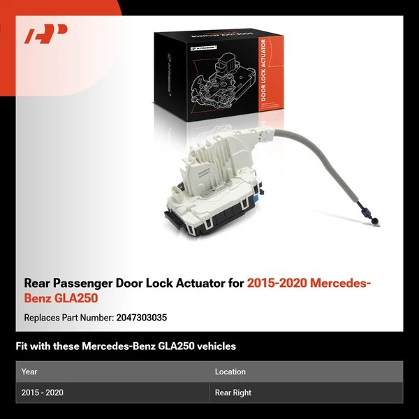 Rear Passenger Door Lock Actuator for 2015-2020 Mercedes-Benz GLA250