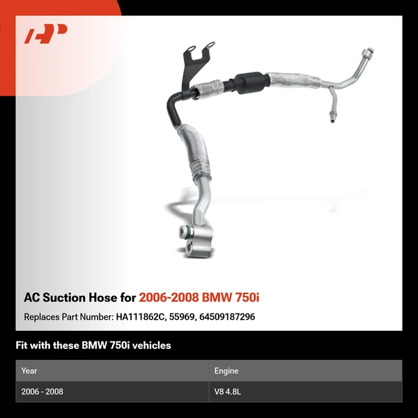 AC Suction Hose for 2006-2008 BMW 750i