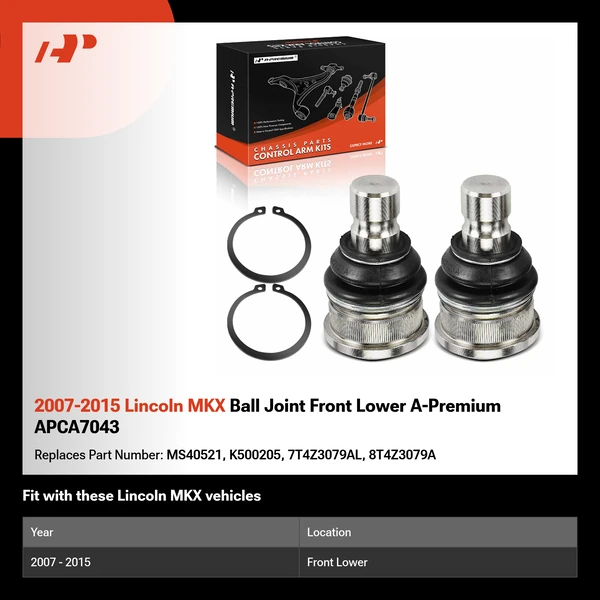 2007-2015 Lincoln MKX Ball Joint Front Lower A-Premium APCA7043