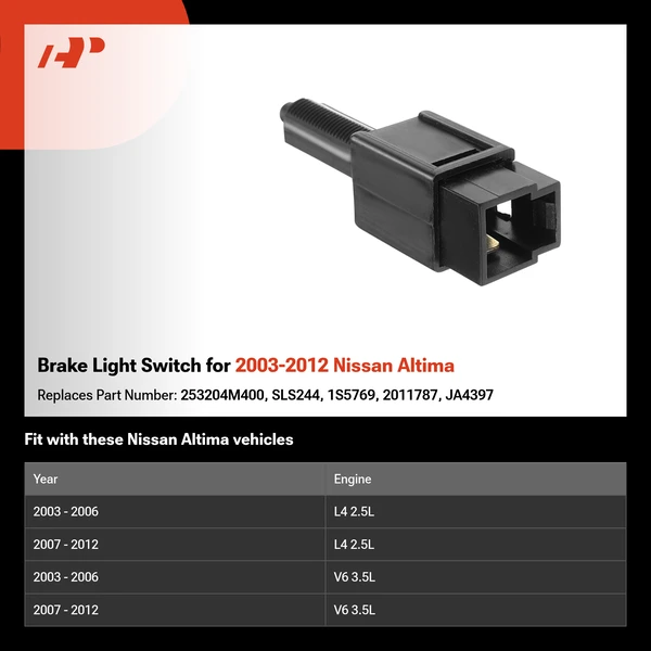 Brake Light Switch for 2003-2012 Nissan Altima