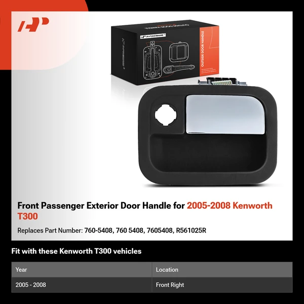 Front Passenger Exterior Door Handle for 2005-2008 Kenworth T300