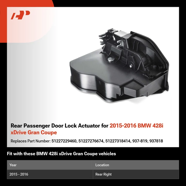 Rear Passenger Door Lock Actuator for 2015-2016 BMW 428i xDrive Gran Coupe