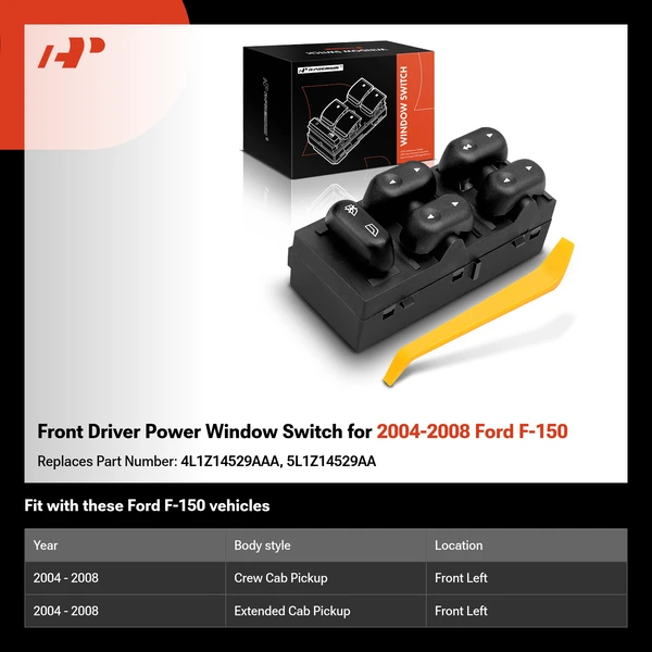 Front Driver Power Window Switch for 2004-2008 Ford F-150