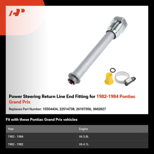 Power Steering Return Line End Fitting for 1982-1984 Pontiac Grand Prix