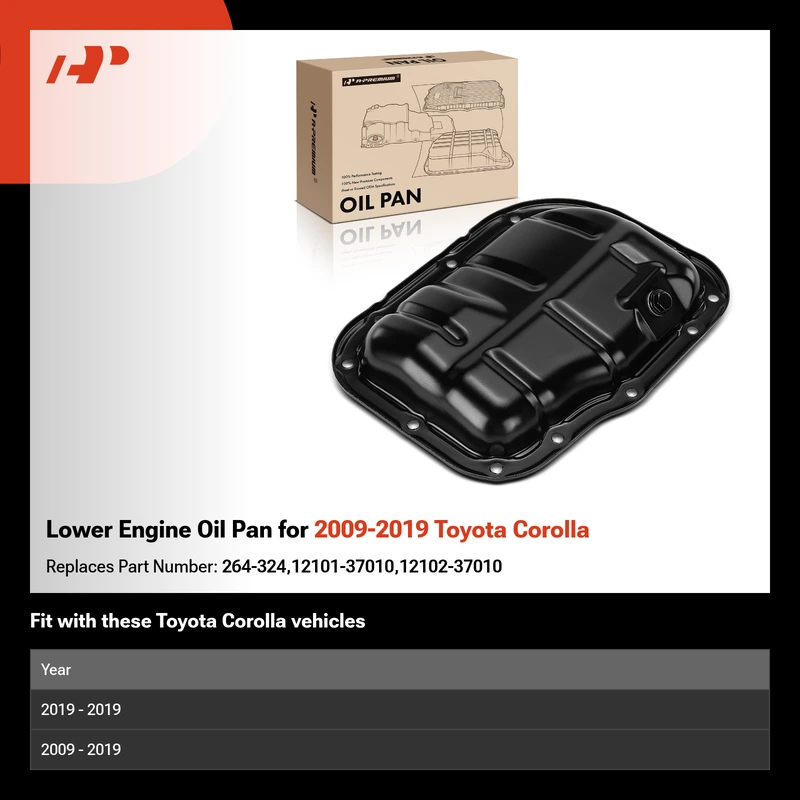 Lower Engine Oil Pan for 2009-2019 Toyota Corolla
