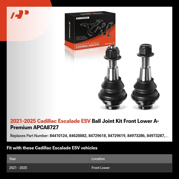 2021-2025 Cadillac Escalade ESV Ball Joint Kit Front Lower A-Premium APCA8727