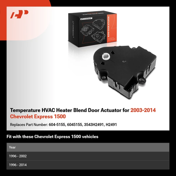 Temperature HVAC Heater Blend Door Actuator for 2003-2014 Chevrolet Express 1500