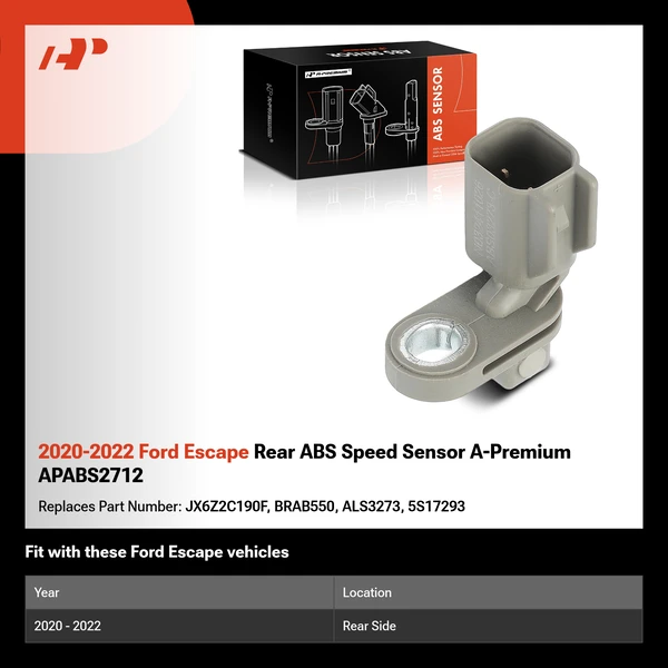 2020-2022 Ford Escape Rear ABS Speed Sensor A-Premium APABS2712