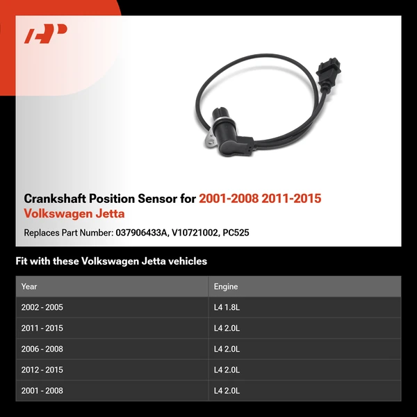Crankshaft Position Sensor for 2001-2008 2011-2015 Volkswagen Jetta