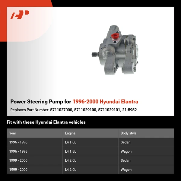 Power Steering Pump for 1996-2000 Hyundai Elantra