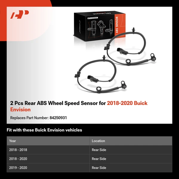 2 Pcs Rear ABS Wheel Speed Sensor for 2018-2020 Buick Envision