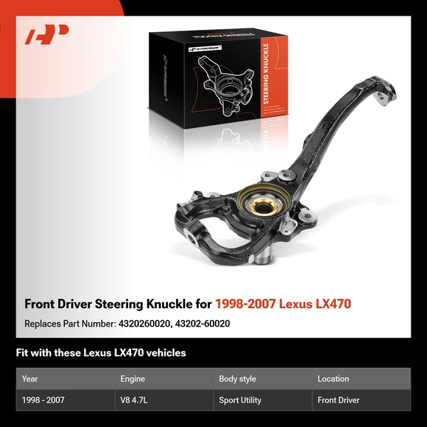 Front Driver Steering Knuckle for 1998-2007 Lexus LX470