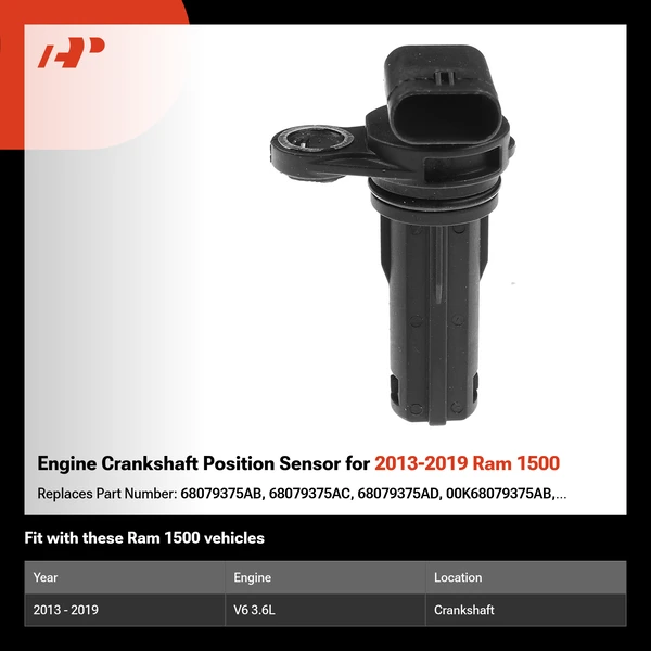 Engine Crankshaft Position Sensor for 2013-2019 Ram 1500