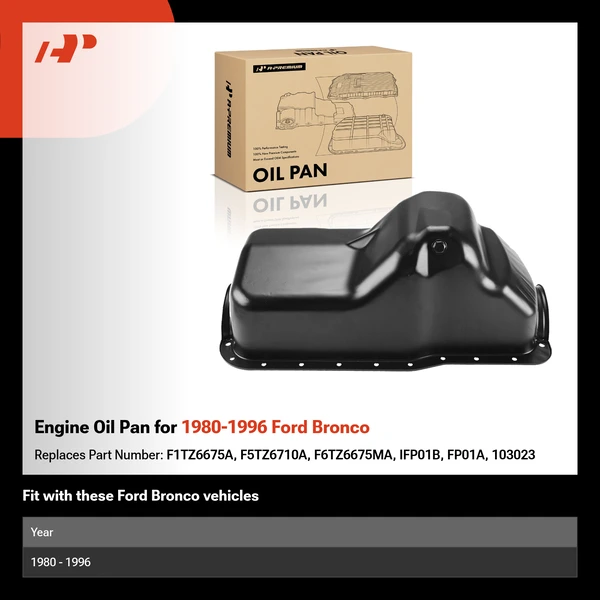 Engine Oil Pan for 1980-1996 Ford Bronco